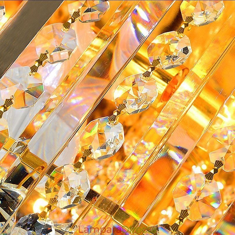 Lámpara de techo empotrada elegante de cristal dorado