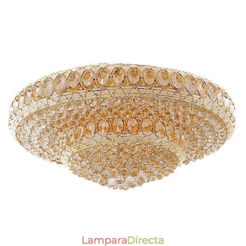 Lámpara de techo de cristal de lujo, redonda, europea, empotrada.