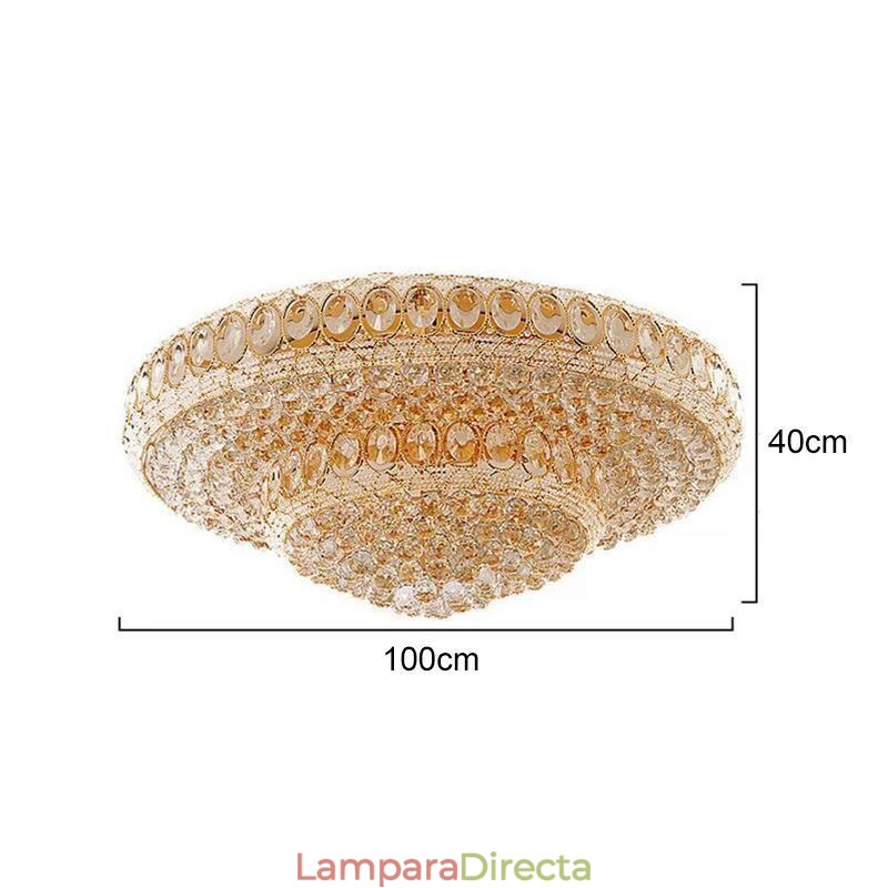 Lámpara de techo de cristal de lujo, redonda, europea, empotrada.