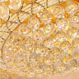 Lámpara de techo de cristal de lujo, redonda, europea, empotrada.