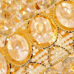 Lámpara de techo de cristal de lujo, redonda, europea, empotrada.
