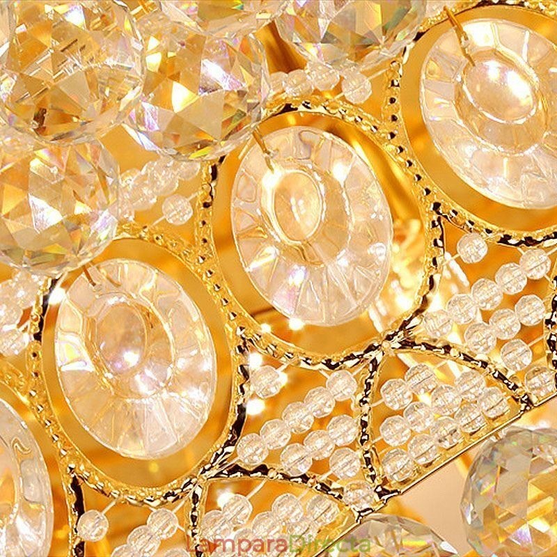 Lámpara de techo de cristal de lujo, redonda, europea, empotrada.