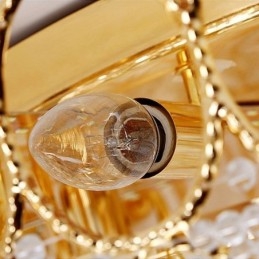 Lámpara de techo de cristal de lujo, redonda, europea, empotrada.