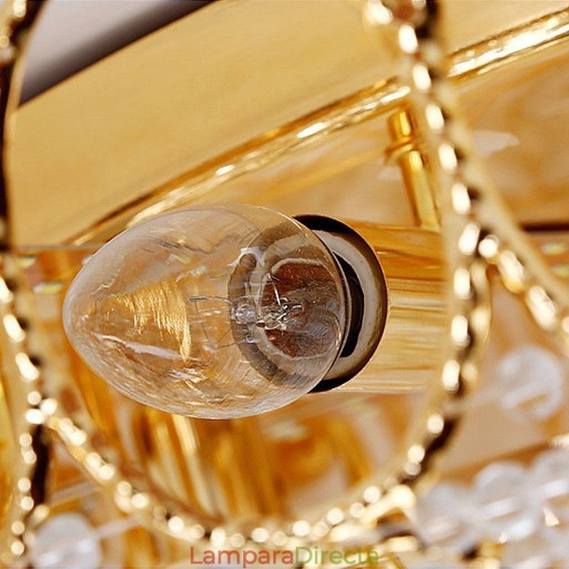 Lámpara de techo de cristal de lujo, redonda, europea, empotrada.