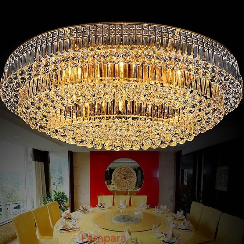 Lámpara de techo de cristal empotrada, estilo europeo ovalado