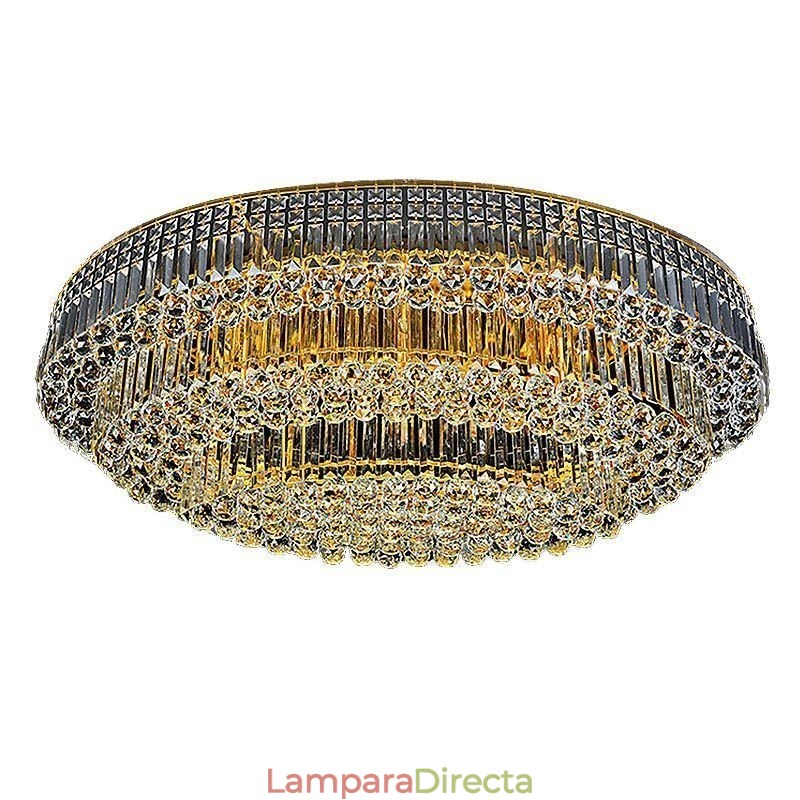 Lámpara de techo de cristal empotrada, estilo europeo ovalado