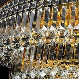 Lámpara de techo de cristal empotrada, estilo europeo ovalado