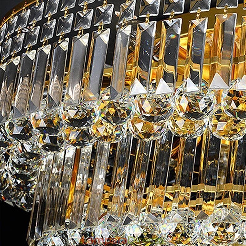 Lámpara de techo de cristal empotrada, estilo europeo ovalado
