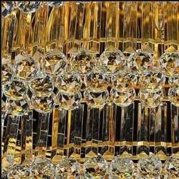 Lámpara de techo de cristal empotrada, estilo europeo ovalado