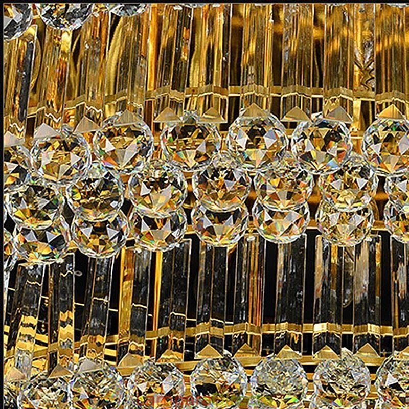 Lámpara de techo de cristal empotrada, estilo europeo ovalado