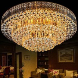 Lámpara de techo de cristal empotrada redonda europea