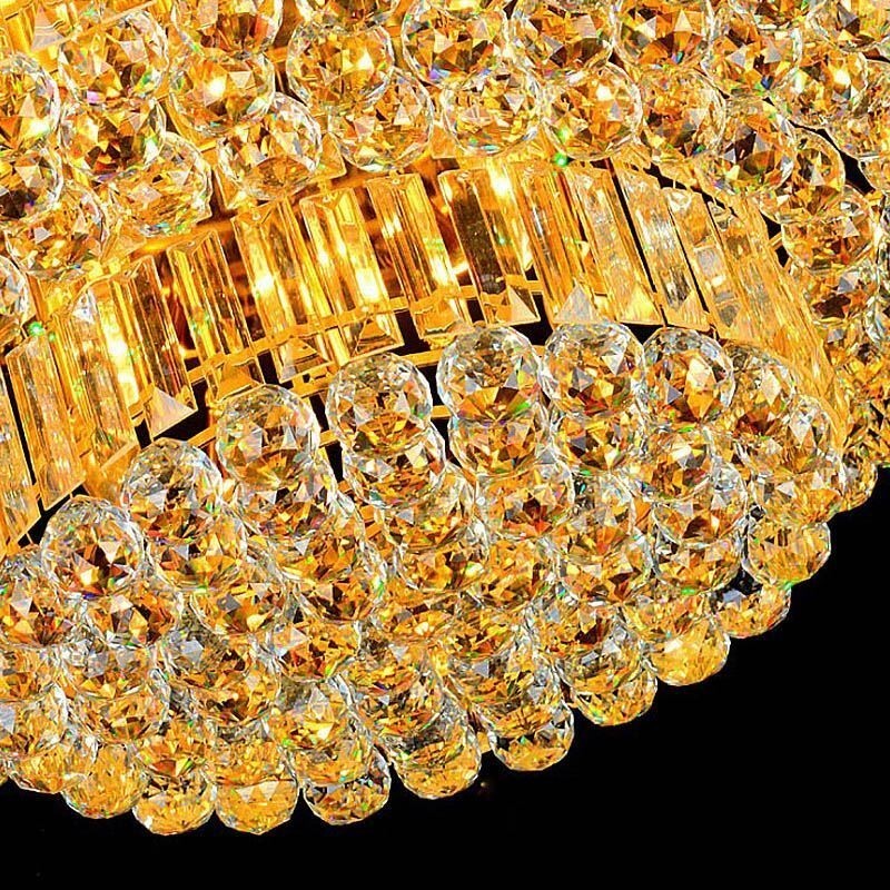 Lámpara de techo de cristal empotrada redonda europea