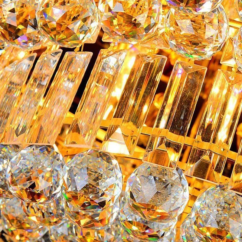 Lámpara de techo de cristal empotrada redonda europea