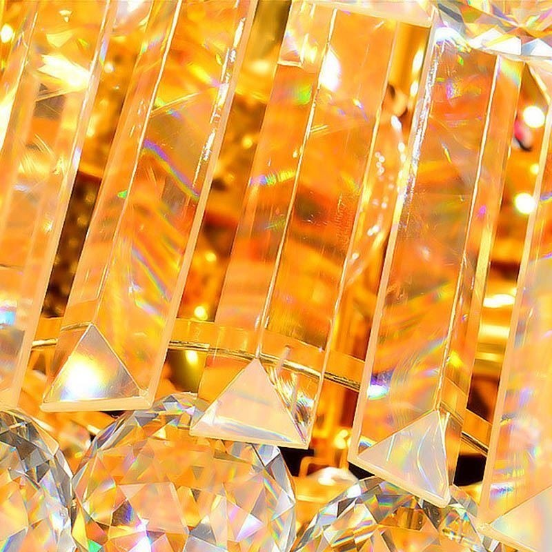 Lámpara de techo de cristal empotrada redonda europea