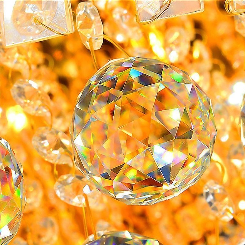 Lámpara de techo de cristal empotrada redonda europea
