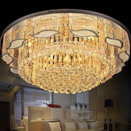 Lámpara de techo de cristal contemporánea, sencilla, redonda, empotrada