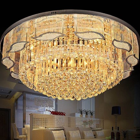 Lámpara de techo de cristal contemporánea, sencilla, redonda, empotrada Lámpara de techo de cristal contemporánea, sencilla, redonda, empotrada
