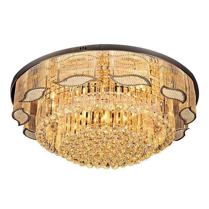 Lámpara de techo de cristal contemporánea, sencilla, redonda, empotrada
