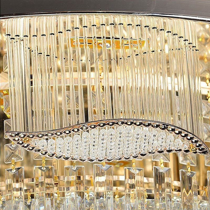 Lámpara de techo de cristal contemporánea, sencilla, redonda, empotrada