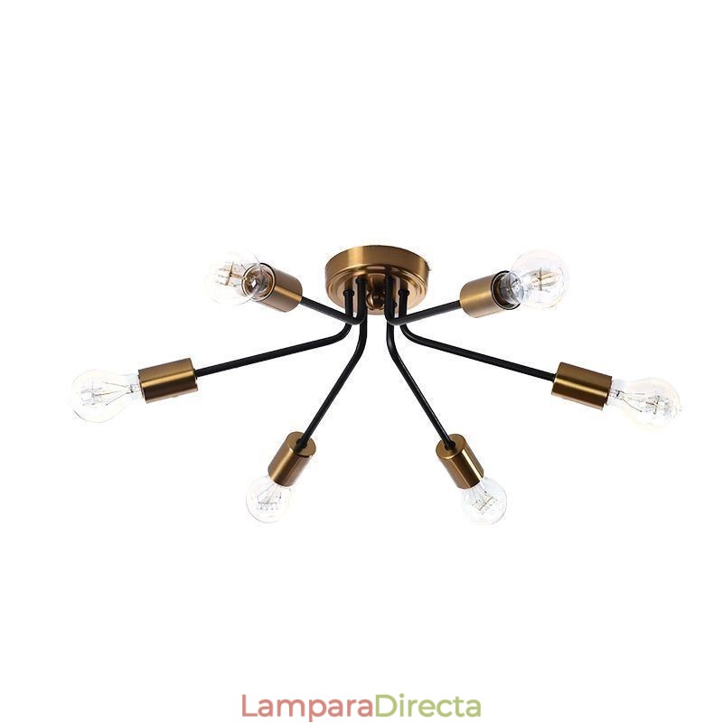 Lámpara de techo Sputnik de 6 luces con montaje semiempotrado