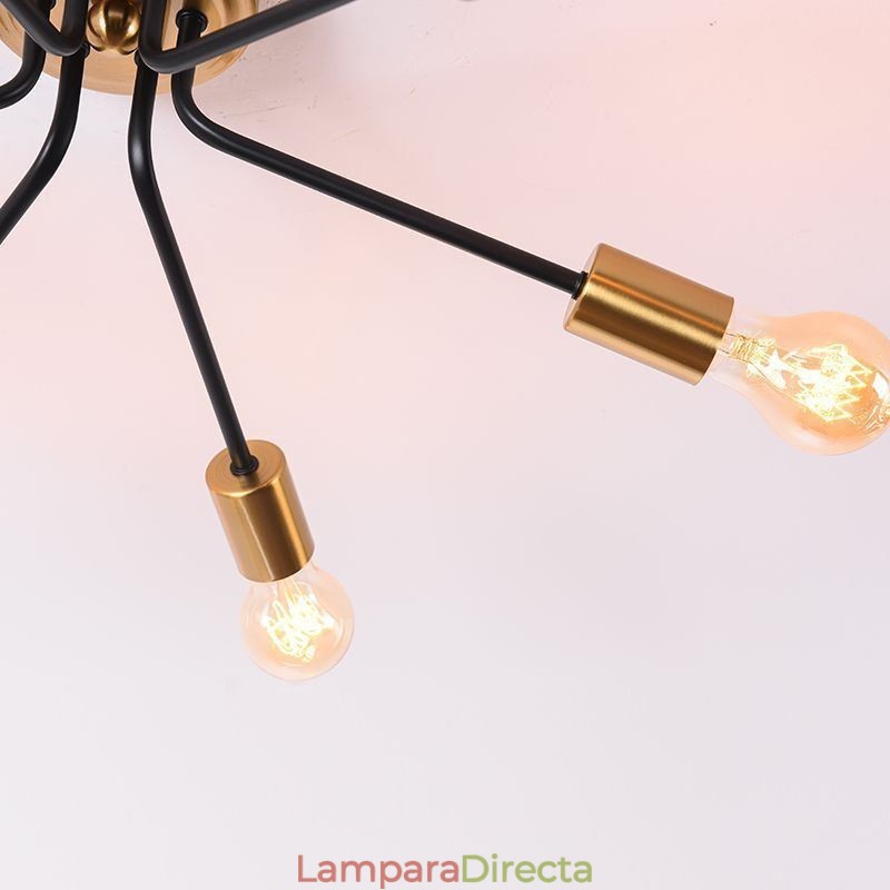 Lámpara de techo Sputnik de 6 luces con montaje semiempotrado
