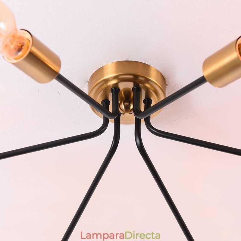 Lámpara de techo Sputnik de 6 luces con montaje semiempotrado