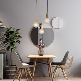 Lámpara colgante de latón nórdico con tres luces colgantes, estilo isla, minimalista y creativa