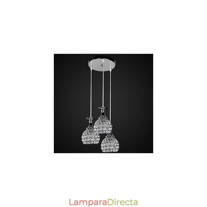 Lámpara de araña de cristal moderna contemporánea de metal
