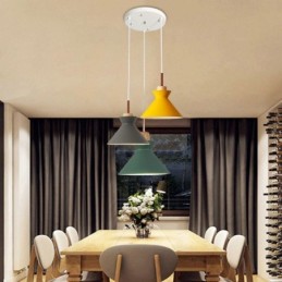 Lámpara colgante nórdica de 3 luces con diseño de isla Macaron, de hierro simple, Arti, tres luces