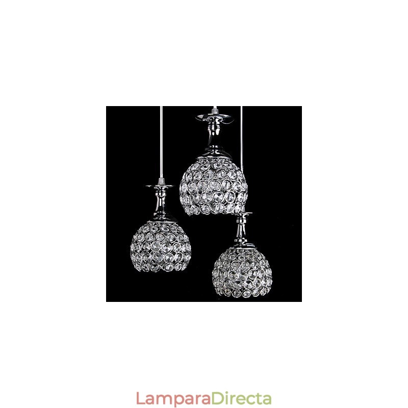 Lámpara de araña de cristal moderna contemporánea de metal