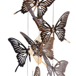 Lámpara colgante de cristal con forma de mariposa y cilindro nórdico creativo