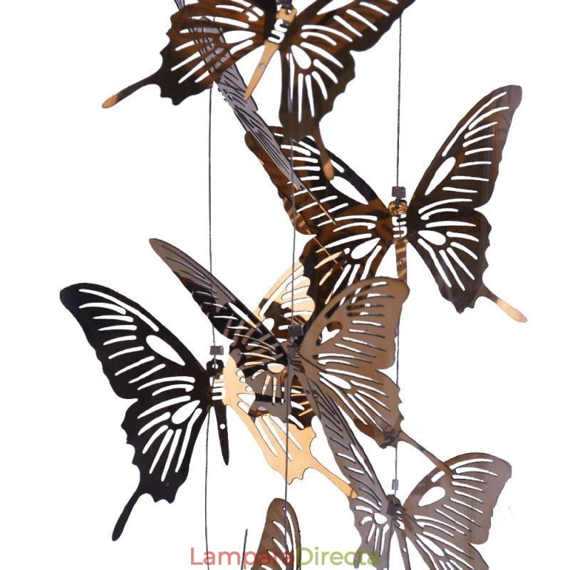 Lámpara colgante de cristal con forma de mariposa y cilindro nórdico creativo