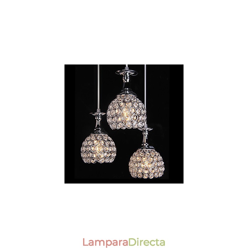 Lámpara de araña de cristal moderna contemporánea de metal
