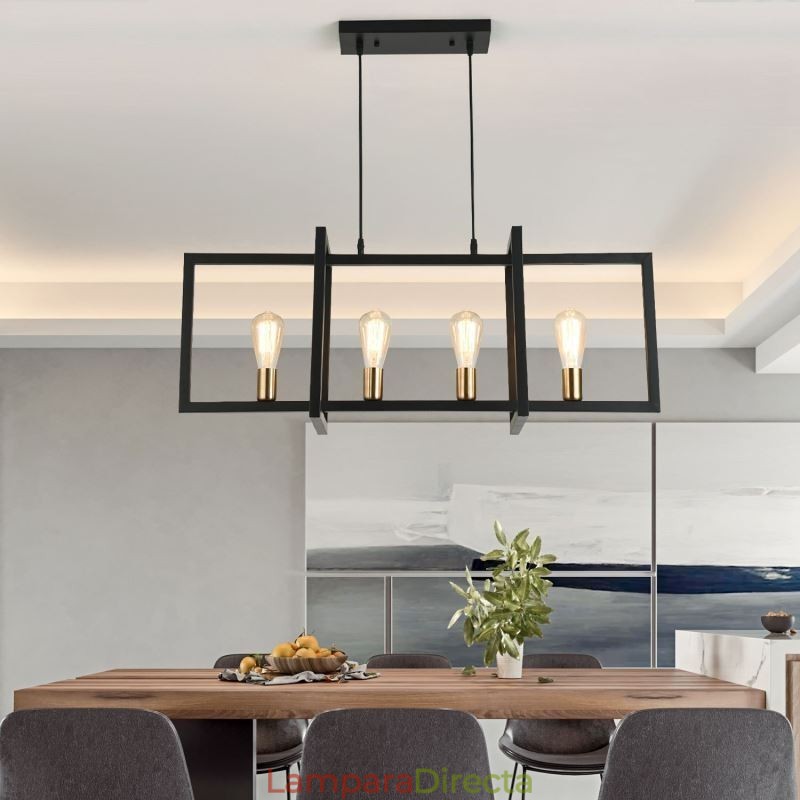 Lámpara colgante de 4 luces estilo industrial Lightingway