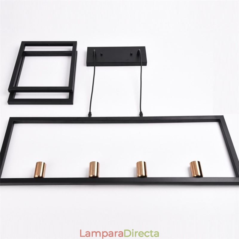 Lámpara colgante de 4 luces estilo industrial Lightingway