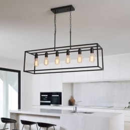 Lámpara colgante estilo granja, isla, 6 luces