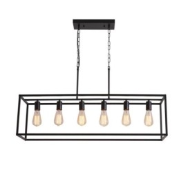 Lámpara colgante estilo granja, isla, 6 luces