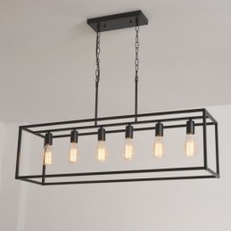 Lámpara colgante estilo granja, isla, 6 luces