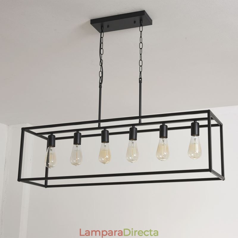 Lámpara colgante estilo granja, isla, 6 luces