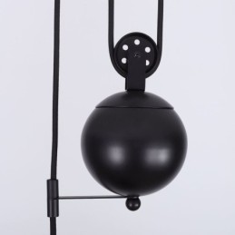 Lámpara colgante de polea industrial de estilo rústico con diseño retráctil y altura ajustable