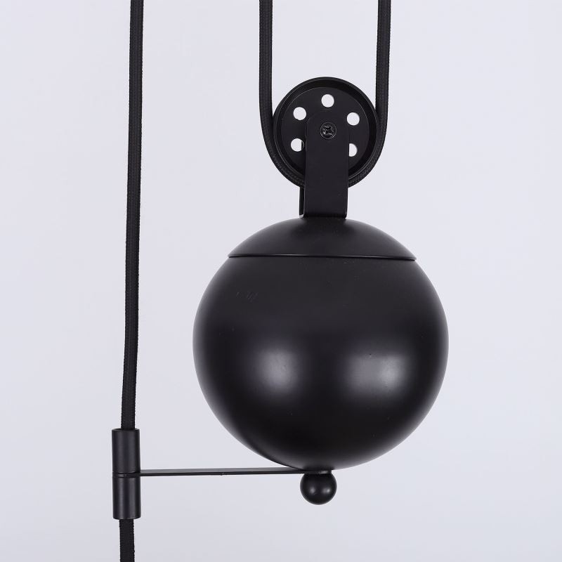 Lámpara colgante de polea industrial de estilo rústico con diseño retráctil y altura ajustable