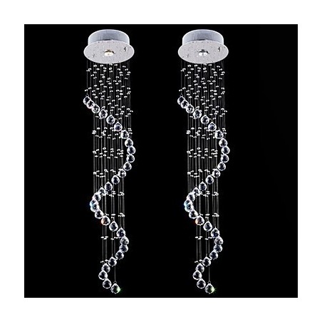 Lámpara colgante de cristal, 1 luz, plateada, transparente, K9, cristal helicoidal, lámparas de techo, altura 120 cm Lámpara colgante de cristal, 1 luz, plateada, transparente, K9, cristal helicoidal, lámparas de techo, altura 120 cm