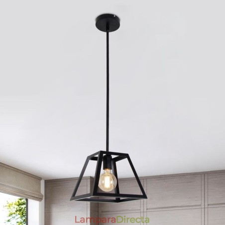 Lámpara colgante rústica de granja, minilámpara de techo industrial de metal, forma trapezoidal, isla Lámpara colgante rústica de granja, minilámpara de techo industrial de metal, forma trapezoidal, isla
