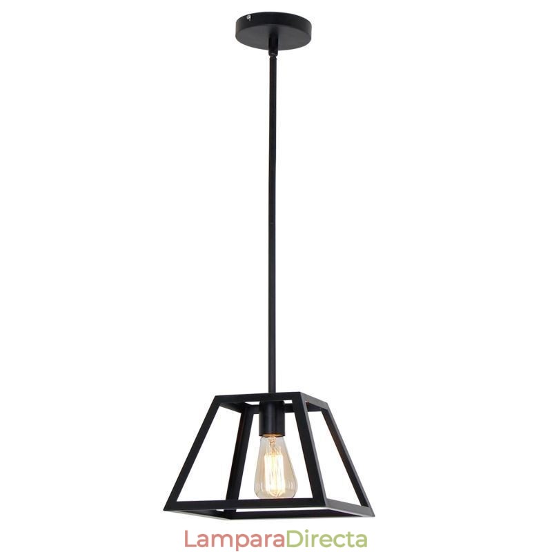 Lámpara colgante rústica de granja, minilámpara de techo industrial de metal, forma trapezoidal, isla