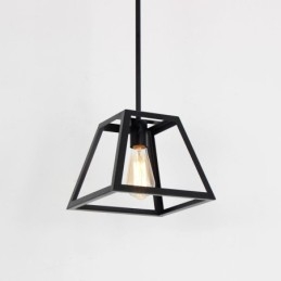 Lámpara colgante rústica de granja, minilámpara de techo industrial de metal, forma trapezoidal, isla