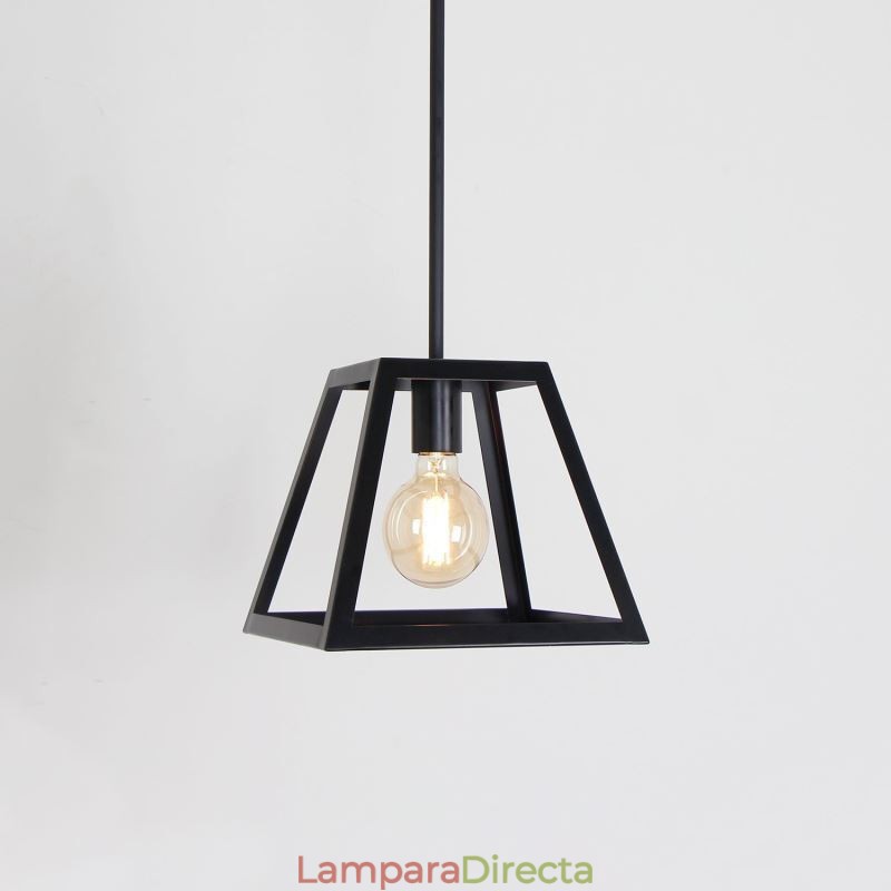 Lámpara colgante rústica de granja, minilámpara de techo industrial de metal, forma trapezoidal, isla