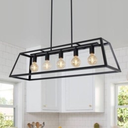 Lámpara colgante de metal industrial, lámpara de techo colgante trapezoidal