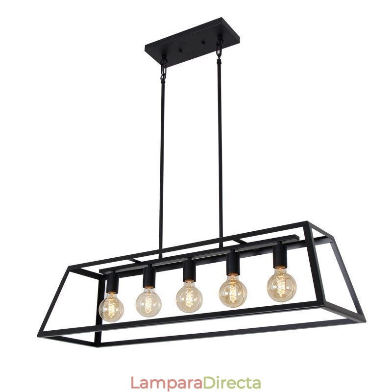 Lámpara colgante de metal industrial, lámpara de techo colgante trapezoidal