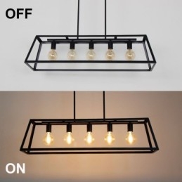 Lámpara colgante de metal industrial, lámpara de techo colgante trapezoidal