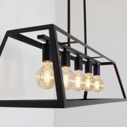Lámpara colgante de metal industrial, lámpara de techo colgante trapezoidal